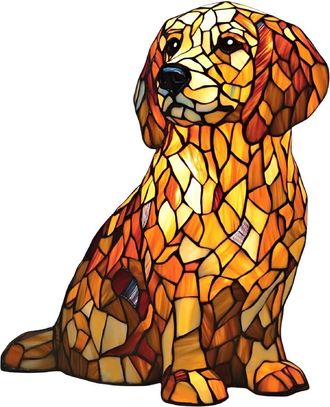 OEM L&aacute;mpara Acdanc Labrador Retriever: Luz Nocturna Con Forma De Perro, De Vidriera, L&aacute;mpara Led De Escritorio De Resina, Dise&ntilde;ada Para Amantes De Los Per