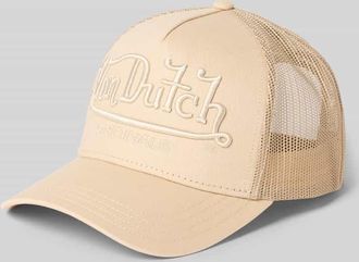 Von Dutch Trucker Cap mit Logo-Stitching in Beige, Gr&ouml;&szlig;e 1