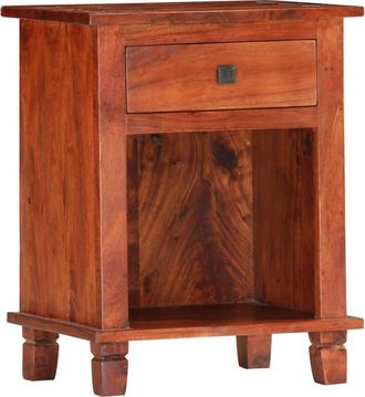 vidaXL Mesita De Noche De Madera Maciza De Acacia 40x30x50 Cm Vidaxl