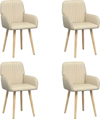 vidaXL Sillas De Comedor 4 Uds. Tela Crema 56,5 X 50 X 87,5 Cm Vidaxl