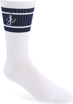 J.W.Anderson Sports Anchor Logo Crew Socks in White/blue at Nordstrom, Size Small/medium