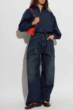 Loewe Wide-leg Jeans, Womens, Navy Blue