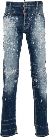 Dsquared2 Cool Guy jeans - men - Cotton/Calf Leather/Cotton/Elastane/Polyester - 48 - Blue