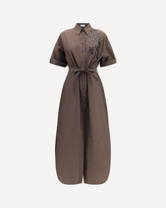 Brunello Cucinelli Sequined shirt Dress with belt Female XL