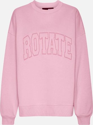 Rotate Sunday Womens Heavy Crewneck Sweatshirt in Pink Cotton - Size X-Large