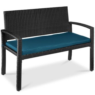 Best Choice Products 2-Person Outdoor Wicker Bench Garden Patio Porch Furniture w/ 700lb Capacity, Cushion