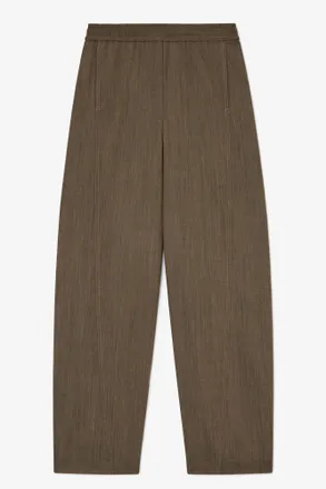 Ganni Canteen Pants in Brown Wool Melange - Size 32 Recycled