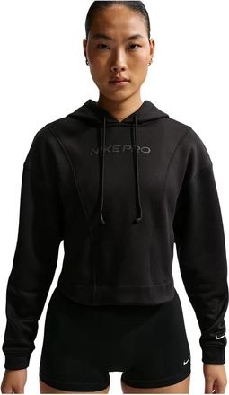 Nike Pro Therma-Fit Hoodie - Dames - Sportshirts - Zwart - M - Katoen - Fitness