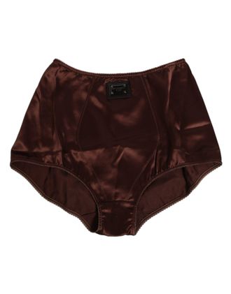 Dolce & Gabbana Brown Silk Stretch High Waist Girdle Womens Underwear