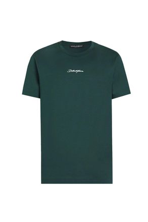 Dolce & Gabbana EMBROIDERED LOGO T SHIRT Size: 50, colour: GREEN
