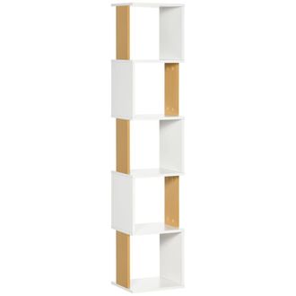HOMCOM Estanter&iacute;a 33x28x161 cm natural y blanco