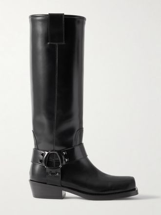 Valentino Garavani Stivali In Pelle Rockstud 40 - Nero