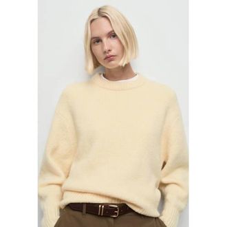 Mango gebreide trui lichtgeel