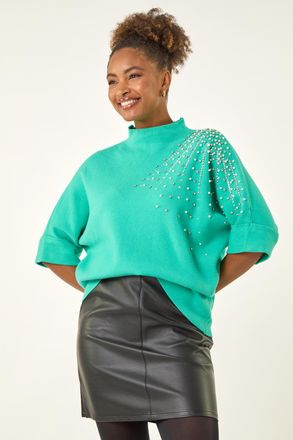 Roman Embellished Shoulder Knit Jumper