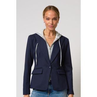 Central Park West Ryder Dickie blazer in Navy/Grey Navy at Nordstrom, Size X-Small