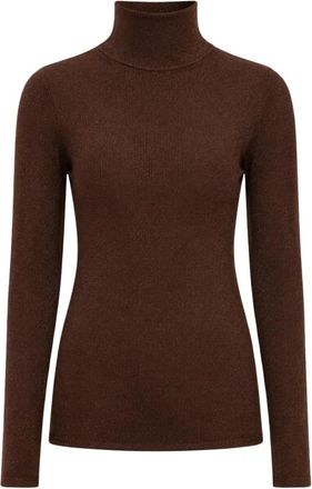 Self Portrait High-Neck Metallic Top - Dames - Coltruien - Bruin - XS - Truien & Vesten