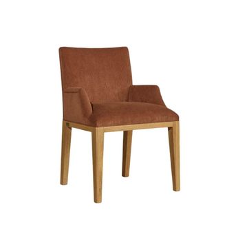 Robin des Bois Silla de mesa estilo contempor&aacute;neo en roble y terciopelo de ardilla