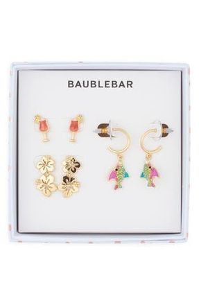 BaubleBar Paradise Found Set of 3 Stud & Drop Earrings in Multi at Nordstrom Rack