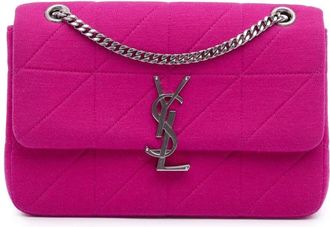 Saint Laurent Pre-owned Shoulder Bags, female, Pink, Size: ONE SIZE Pre-owned Quilted Shoulder Bag with Chain Strap and Metal Logo
