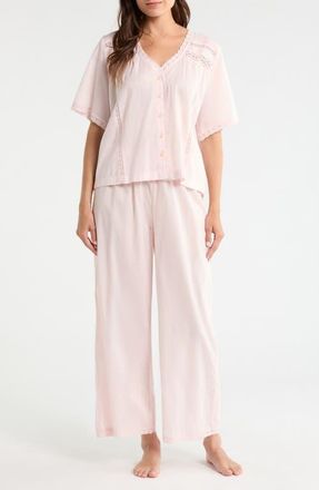 Nordstrom Peached Cotton Lawn Pajama Set in Pink Crystal at Nordstrom, Size X-Small