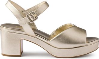 Prada 65mm buckle-strap platform sandals - women - Rubber/Calf Leather/Calf Leather - 39.5 - Gold