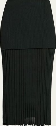 Proenza Schouler Luiza Rib-Knit Midi Skirt
