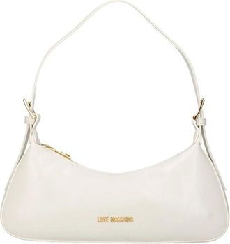 Love Moschino Shoulder Bags, female, White, Size: ONE SIZE Soft Fabric Shoulder Bag