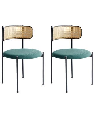 Beliani Conjunto de 2 sillas de comedor metal verde