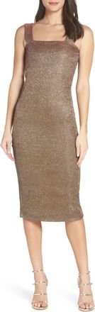 Bardot Mimi Sparkle Glitter Sheath Dress In Gold