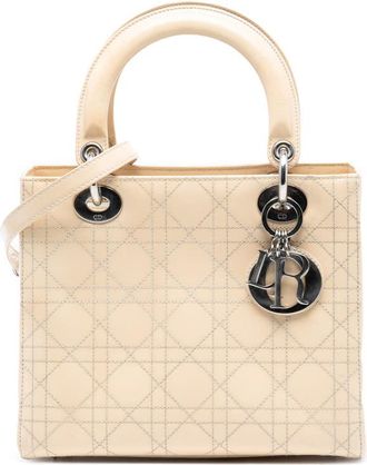 Dior Pre-owned Dior Medium Patent Cannage Stitched Lady Dior 09-MA-1014