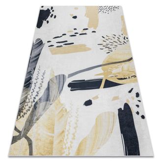 RugsX Rugsx - Alfombra Lavable Andre 1097 Abstracci&oacute;n Antideslizante - Blanco / Amarillo Multicolour 160x220 Cm