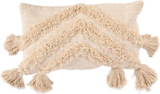 Bazar Bizar Funda de coj&iacute;n de algod&oacute;n en crema 35x60x2 cm