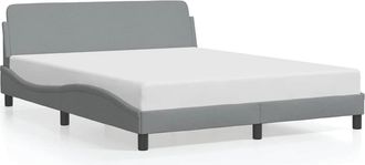 vidaXL Estructura De Cama Dover De Tela Gris Claro 152x203 Cm Vidaxl