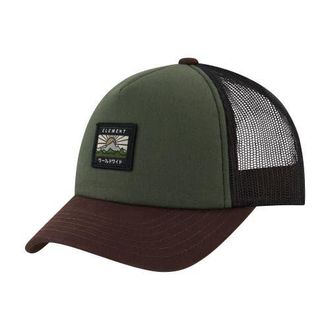 Element Logo Trucker Hat with Mesh Back and Snapback Closure in Dk Olive at Nordstrom