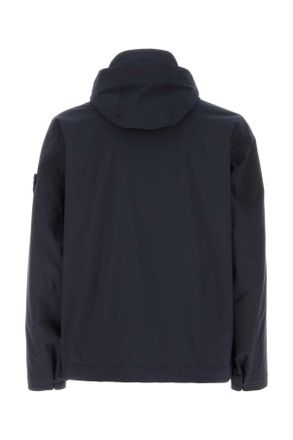Stone Island Mens Navy Blue Stretch Polyester Padded Jacket Navyblue Giubbini