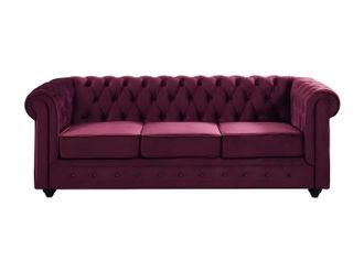 Vente-Unique Divano CHESTERFIELD 3 posti in velluto Porpora