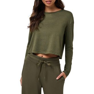 Travis Mathew Celestia Long Sleeve Performance T-Shirt in Heather Grape Leaf at Nordstrom, Size X-Large