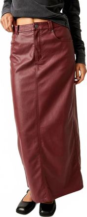 Free People City Slicker Vegan Maxi Skirt In Burgundy