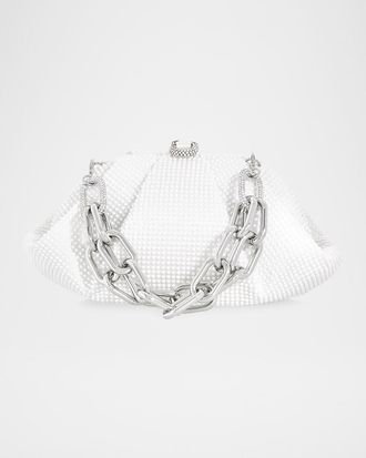 Judith Leiber Gemma Pearly Rhinestone Top-Handle Bag