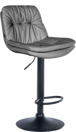 Clp Taburete De Bar Laurel En Polipiel Gris Metal Negro Mate