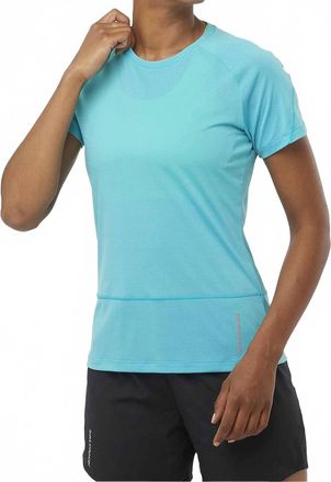 Salomon Cross Run Short Sleeve Tee In Peacock Blue