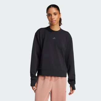 adidas Womens adidas Designed-for-Training Warm-Up Crewneck Sweatshirt