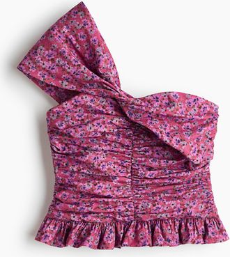 H&M One-Shoulder-Shirt mit Twistdetail - Dunkelrosa/Gebl&uuml;mt