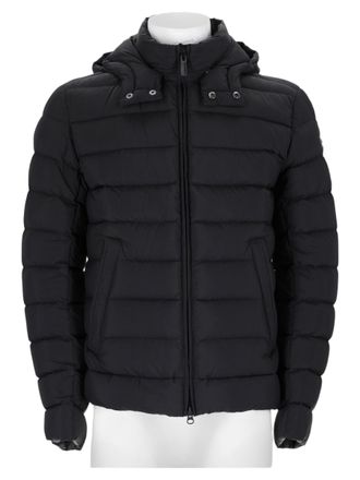 Colmar Black Quilted Hooded Fitted Padded Jacket