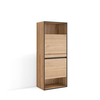 Skraut Home Zapatero efecto madera roble 60x35x145cm