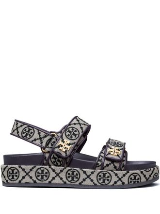 Tory Burch Navy Blue Logo Sandals