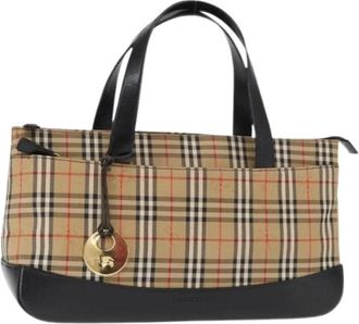 Burberry Pre-owned Handbags, female, Beige, Size: ONE SIZE Pre-owned Canvas Handbag