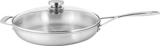 Demeyere Essential 5-ply 12.5-inch Stainless Steel Fry Pan with Lid