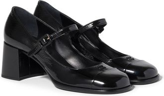 Miu Miu Patent Leather And Naplak Leather Pumps, Woman, Black, Size 37,5