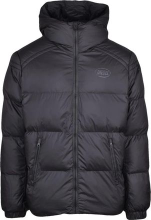 Diesel Donsjack - Heren - Winterjassen - Zwart - S - Leer - Jassen